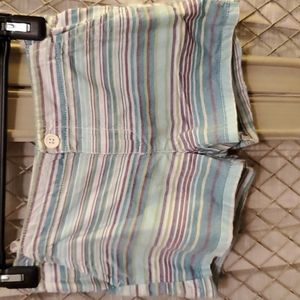 Crazy 8 size 12 girl's shorts,  purple/teal/white stripe
